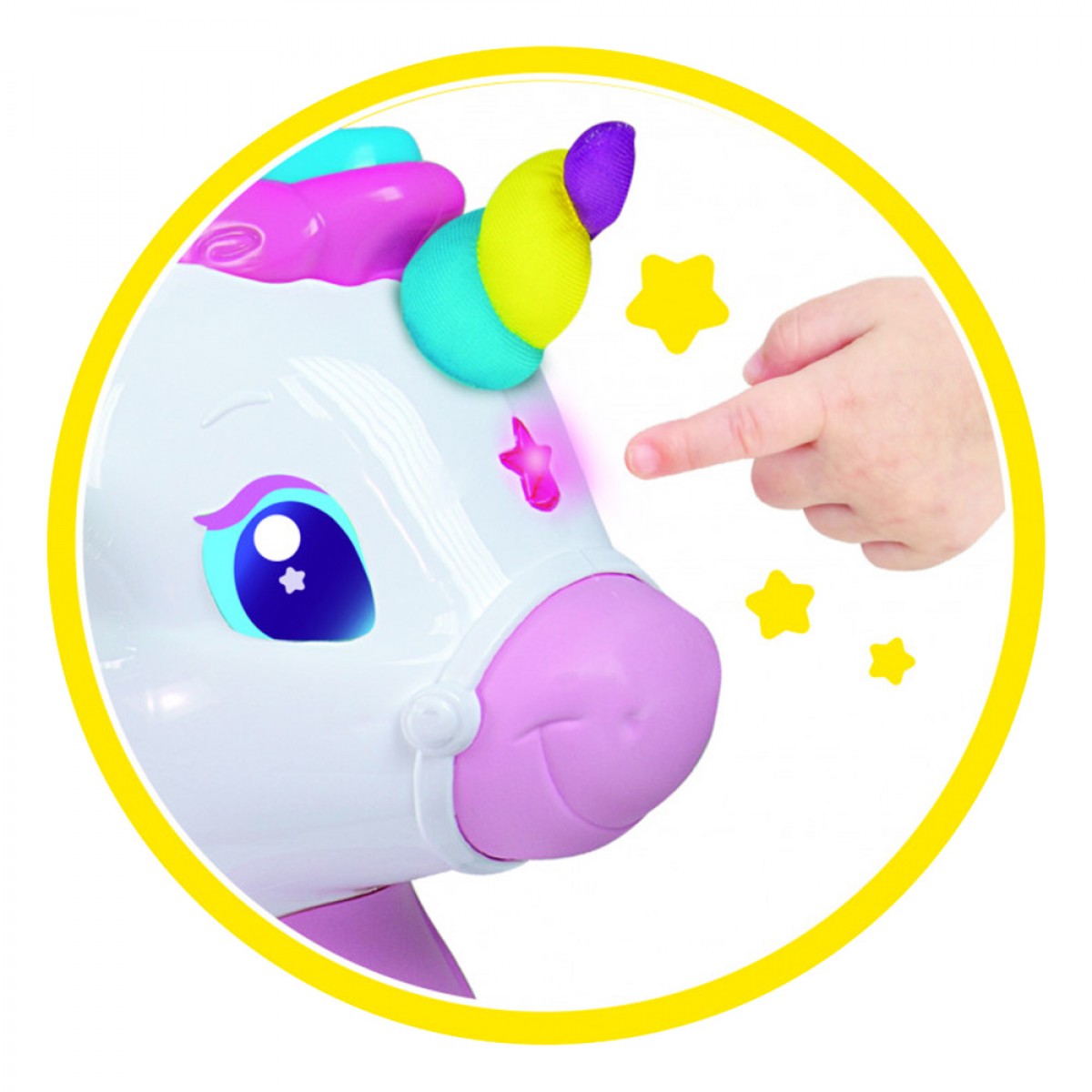 Baby clementoni interactive ride best sale on unicorn