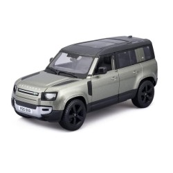 BURAGO 1/24 LAND ROVER DEFENDER 2022 SILVER/GREEN 18/21101