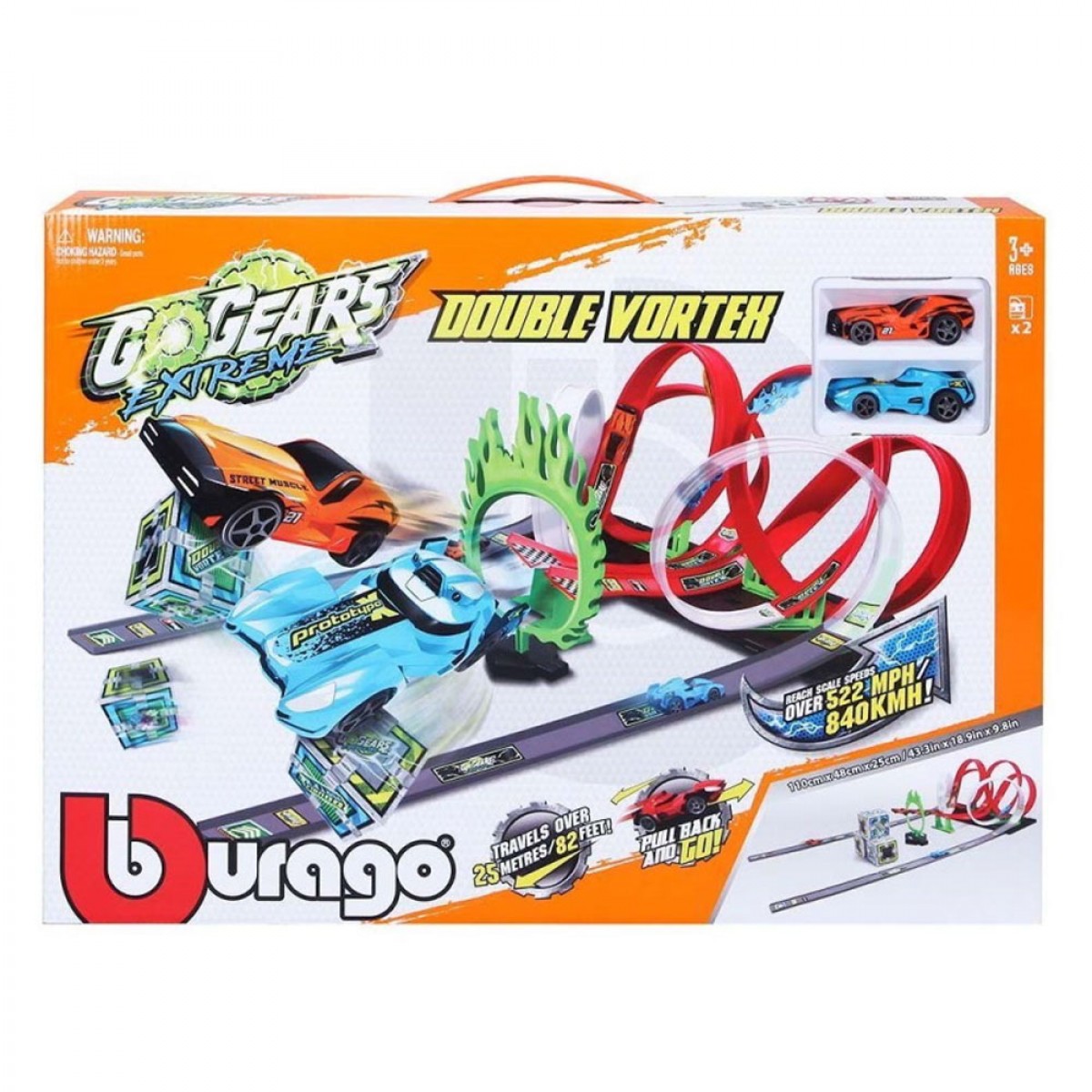 BURAGO GO GEARS EXTREME DOUBLE VORTEX & LAUNCH 30532