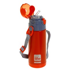 ECO LIFE ΜΕΤΑΛΛΙΚΟ ΜΠΟΥΚΑΛΙ  ΚΟΚΚΙΝΟ 33-ΒΟ-2997 (400ML)