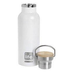 ECO LIFE ΜΕΤΑΛΛΙΚΟΣ ΘΕΡΜΟΣ ΛΕΥΚΟΣ BAMBOO LID 33-BO-3029 (500 ML)