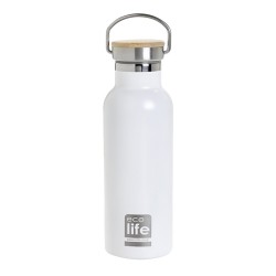 ECO LIFE ΜΕΤΑΛΛΙΚΟΣ ΘΕΡΜΟΣ ΛΕΥΚΟΣ BAMBOO LID 33-BO-3029 (500 ML)