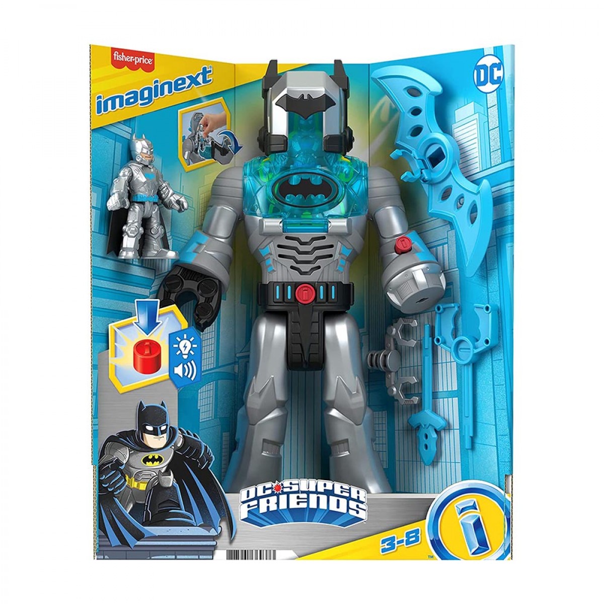 FISHER PRICE IMAGINEXT-ΦΙΓΟΥΡΕΣ DC INSIDERS BATMAN (ΓΚΡΙ) HMK87/HMK88