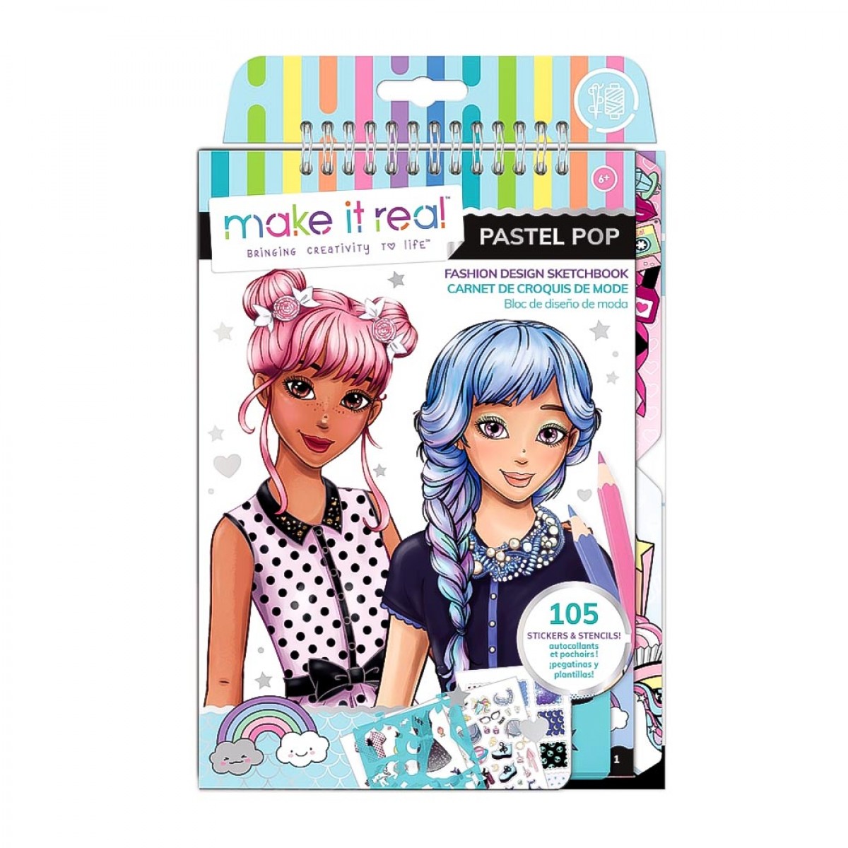 JUST TOYS FASHION DESIGN SKETCHBOOK PASTEL POP 3205