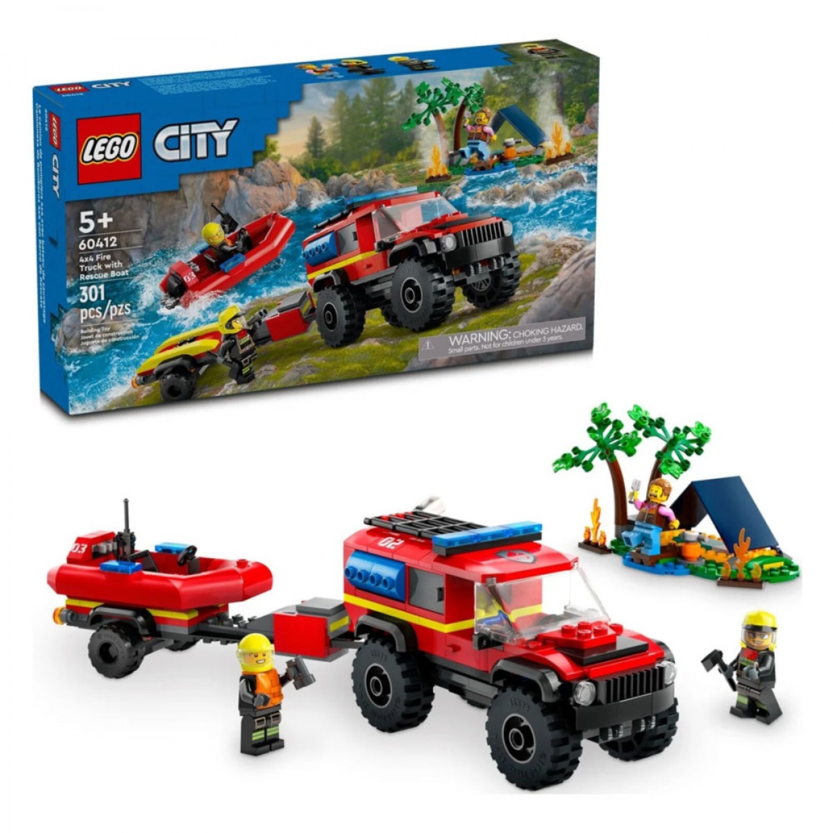 LEGO 4X4 FIRE TRUCK WITH RESCUE BOAT 60412