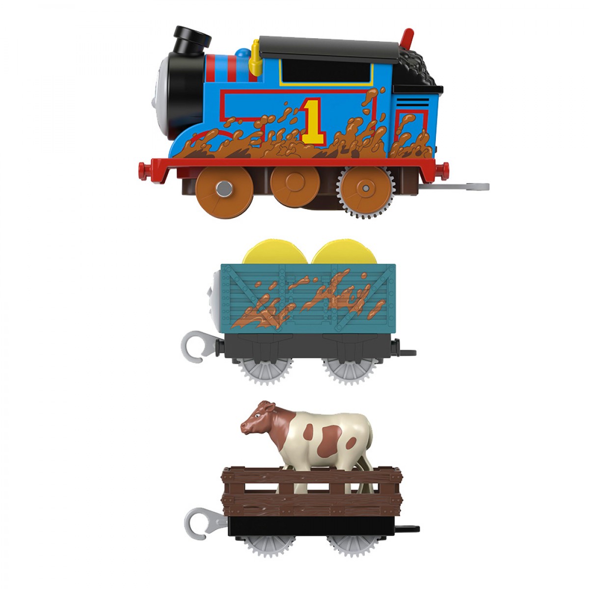 MATTEL THOMAS ΜΗΧΑΝΟΚΙΝΗΤΑ ΤΡΕΝΑ 2 ΒΑΓΟΝΙΑ MUDDY THOMAS HFX97/HDY73