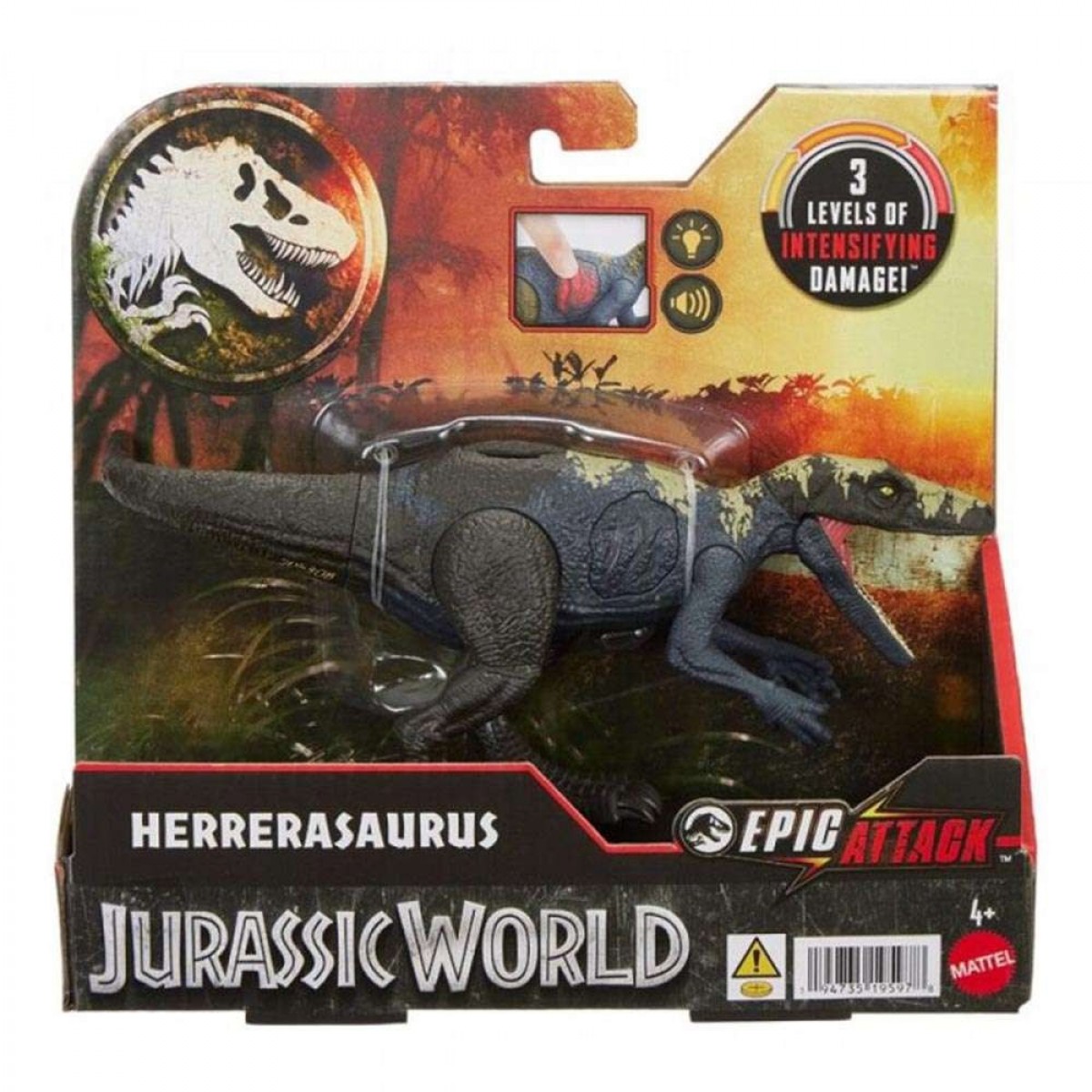 MATTEL JURASSIC WORLD - EPIC ATTACK HERRERASAURUS HTP66