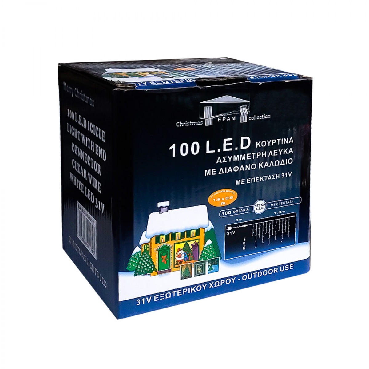 OEM 100 ΦΩΤΑΚΙΑ LED ΒΡΟΧΗ ΕΞΩΤΕΡΙΚΟΥ ΧΩΡΟΥ ΜΕ ΔΙΑΦΑΝΟ ΚΑΛΩΔΙΟ ΦΩΣ ΛΕΥΚΟ 31V ΕΠΕΚΤΕΙΝΟΜΕΝΟ XLALED100ICC/31V