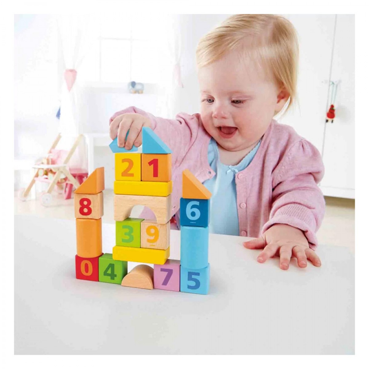 HAPE ΞΥΛΙΝΟ ΣΕΤ ΤΟΥΒΛΑΚΙΑ COUNT N BUILD BLOCK SET 8388