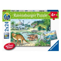 RAVENSBURGER ΠΑΖΛ ΔΕΙΝΟΣΑΥΡΟΙ (2 ΠΑΖΛ X 24 ΤΕΜΑΧΙΑ) 05128