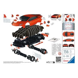 RAVENSBURGER ΠΑΖΛ ΚΟΚΚΙΝΗ LAMBORGHINI HURACAN (108 ΤΕΜΑΧΙΑ) 11571