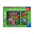 RAVENSBURGER 3 ΠΑΖΛ 49 ΤΕΜΑΧΙΩΝ MINECRAFT BIOMES 05621