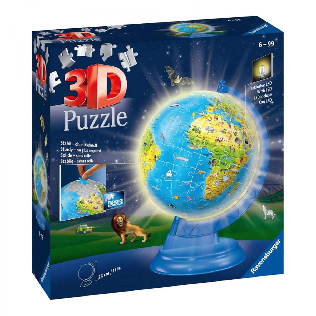 RAVENSBURGER 3D PUZZLE ΥΔΡΟΓΕΙΟΣ ΓΙΑ ΠΑΙΔΙΑ NIGHT EDITION (180 ΤΕΜΑΧΙΑ) 11288