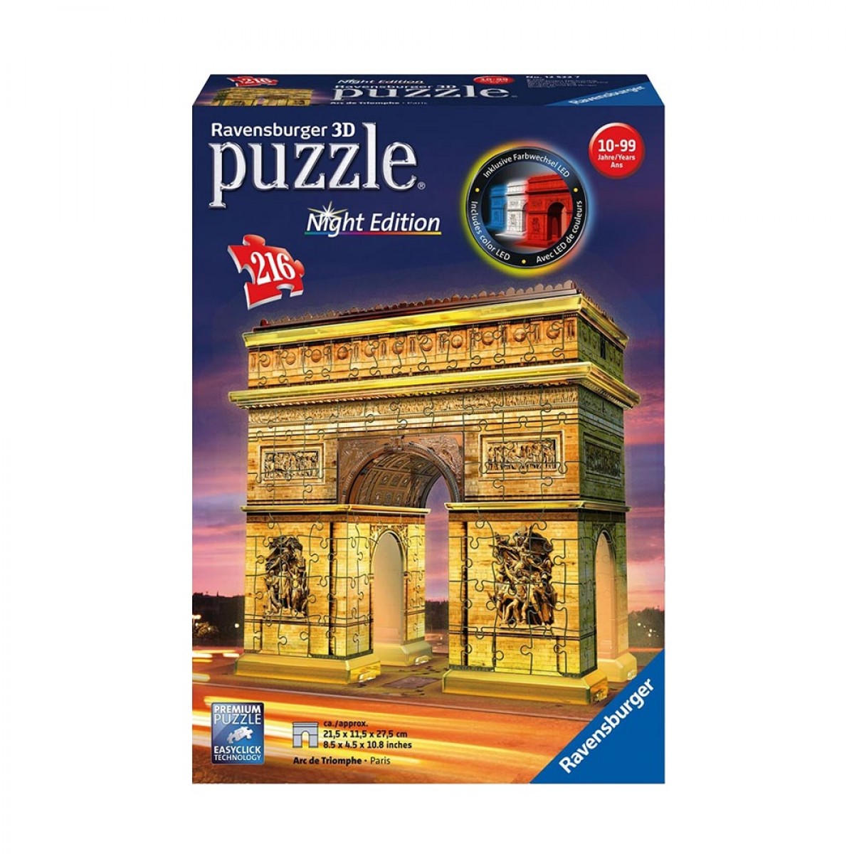 RAVENSBURGER 3D PUZZLE NIGHT EDITION ΑΨΙΔΑ ΘΡΙΑΜΒΟΥ LED 12522 (216 ΤΕΜ.)