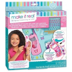 MAKE IT REAL FLIP PHONE LIP GLOSS SET AND DIY LANYARD 2329